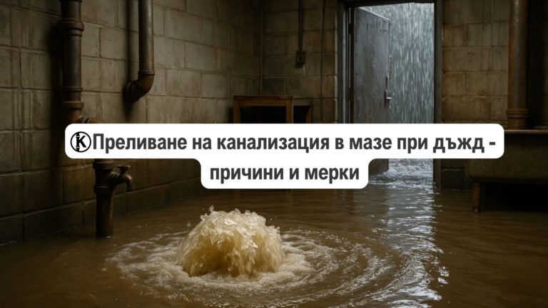 Преливане на канализация в мазе при дъжд - причини и мерки