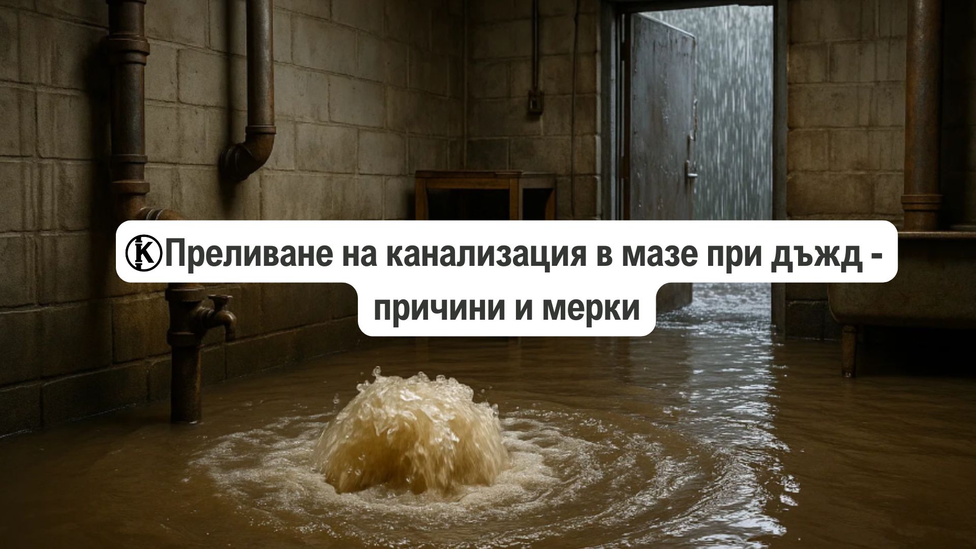 Преливане на канализация в мазе при дъжд – причини и мерки