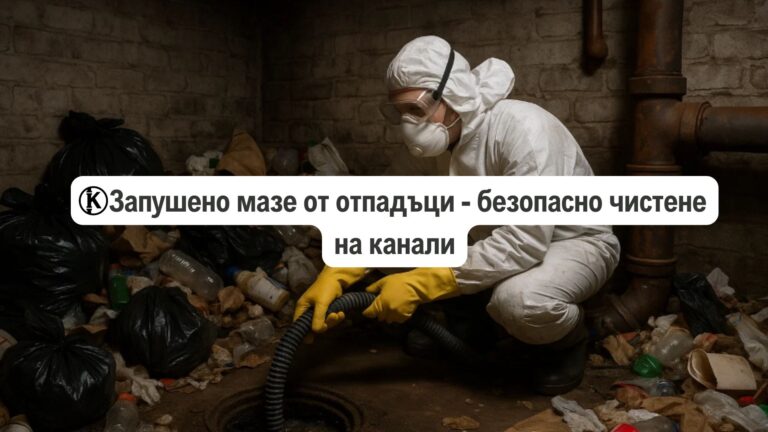 запушено мазе от отпадъци - отпушване