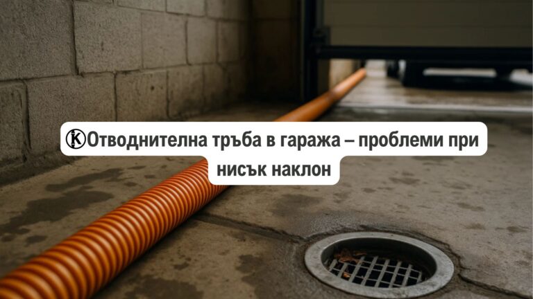 отводнителна тръба в гаража проблем с нисък наклон