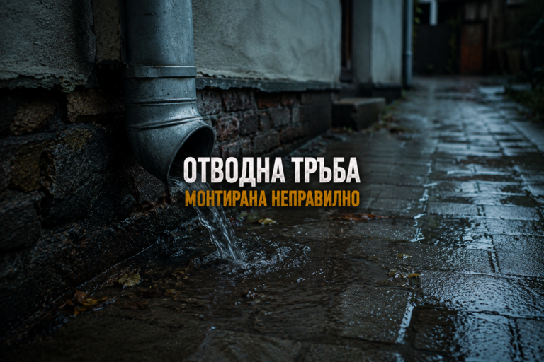 Отводна тръба монтирана неправилно