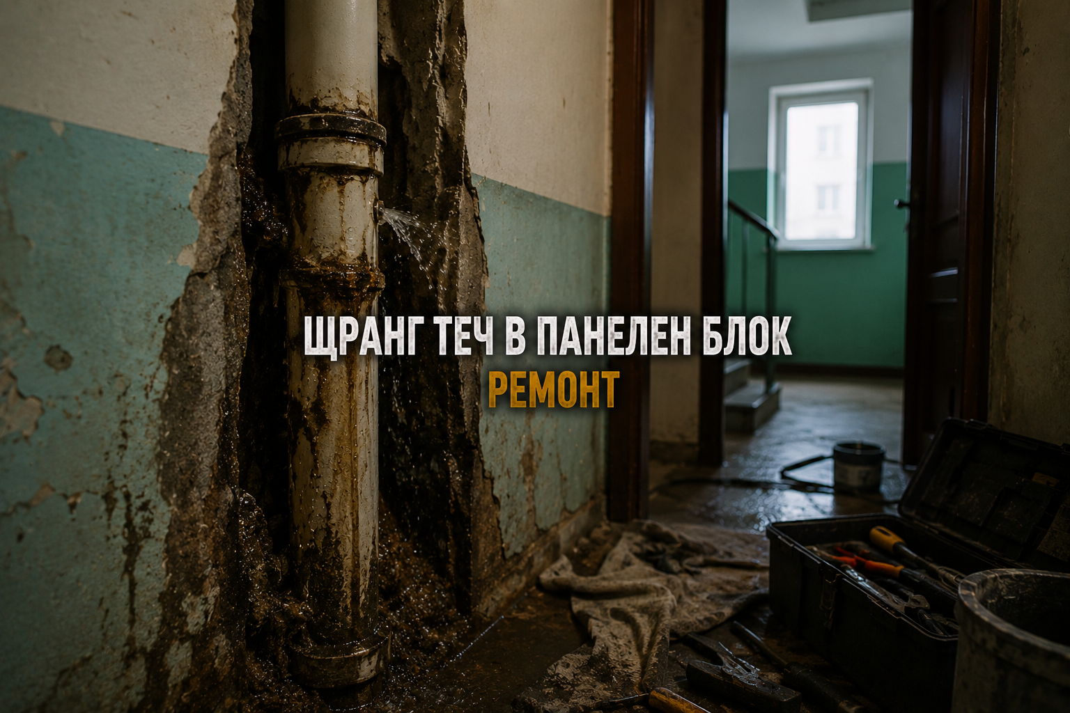 Щранг теч в панелен блок ремонт