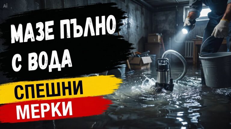 Мазе пълно с вода – спешни мерки