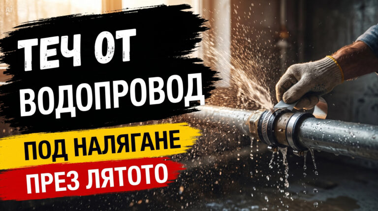 Теч от водопровод под налягане през лятото
