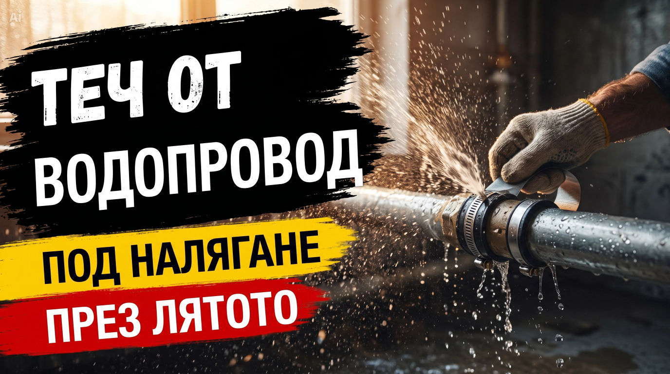 Теч от водопровод под налягане през лятото